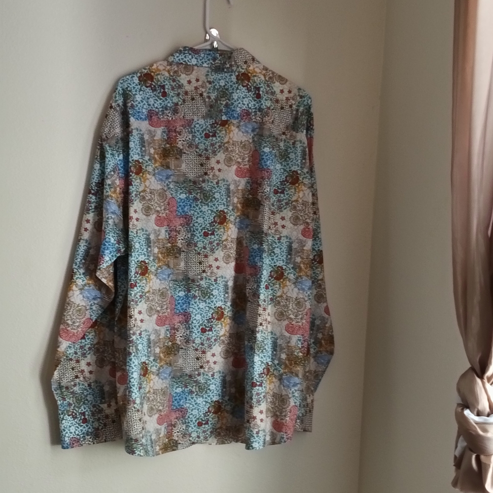 TALLIA Shirt Men 18.5 Multi-Color Party Academia Office Church Dinner Events - Picture 3 of 3
